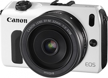 Canon EOS M kompakte Systemkamera (18 Megapixel, 7,6 cm (3 Zoll) Display, Full HD, Touch-Display) Kit inkl. EF-M 22mm 1:2 STM Pancake-Objektiv, Speedlite 90EX und Mount Adapter EF-EOS M weiß - 2