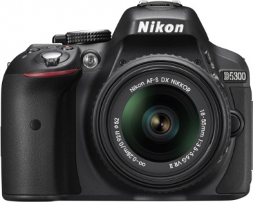 Nikon D5300 SLR-Digitalkamera (24,2 Megapixel, 8,1 cm (3,2 Zoll) LCD-Display, Full HD, HDMI, WiFi, GPS, AF-System mit 39 Messfeldern) Kit inkl. AF-S DX 18-55 VR II Objektiv schwarz - 6