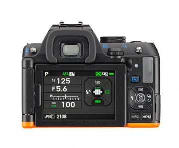 Pentax K-S2 Spiegelreflexkamera (20 Megapixel, 7,6 cm (3 Zoll) LCD-Display, Full-HD-Video, Wi-Fi, GPS, NFC, HDMI, USB 2.0) Kit inkl. 18-50mm WR-Objektiv schwarz/orange - 9